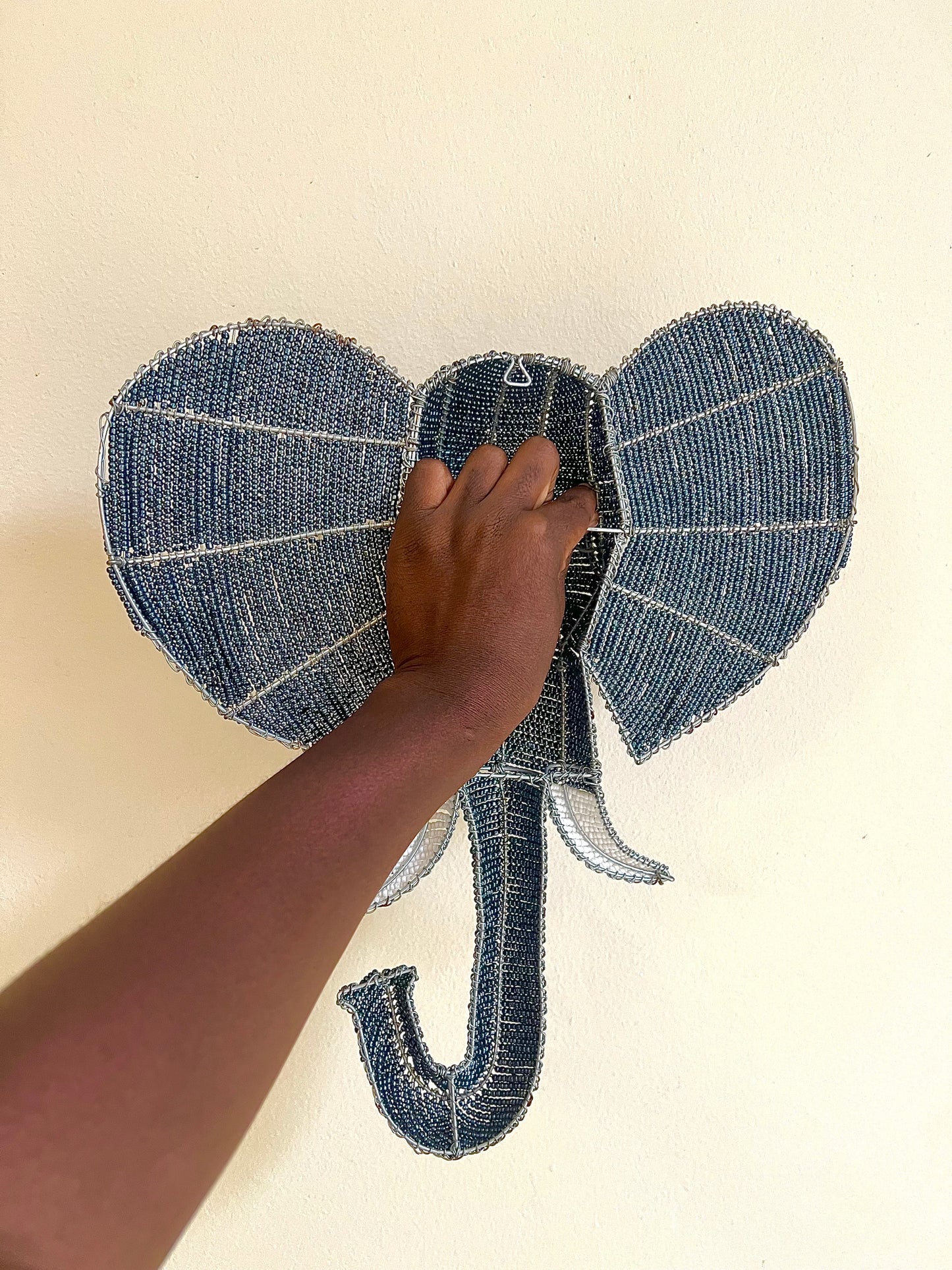 Beaded Elephant Head Wall Hanging