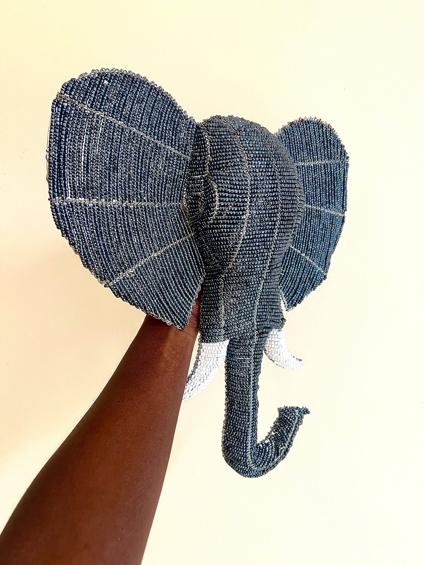 Beaded Elephant Head Wall Hanging
